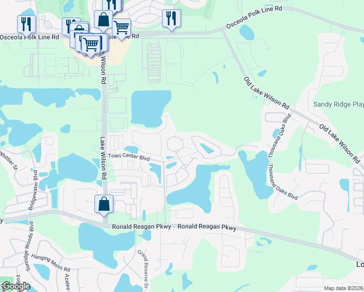 map of restaurants, bars, coffee shops, grocery stores, and more near 101 Terrace Ridge Circle in Davenport