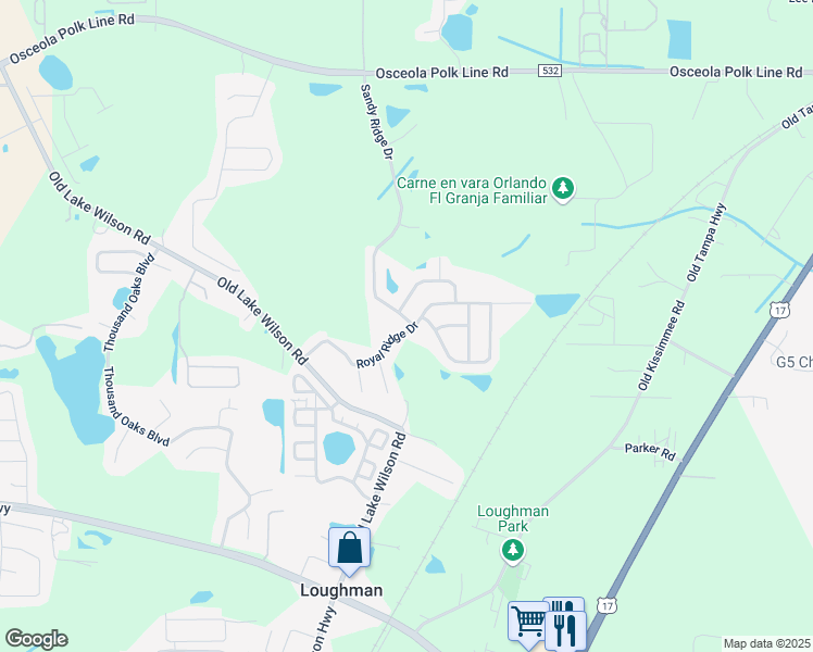 map of restaurants, bars, coffee shops, grocery stores, and more near 1675 Royal Ridge Drive in Davenport