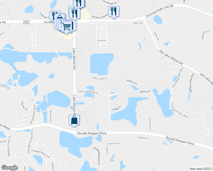 map of restaurants, bars, coffee shops, grocery stores, and more near 335 Highcrest Road in Davenport