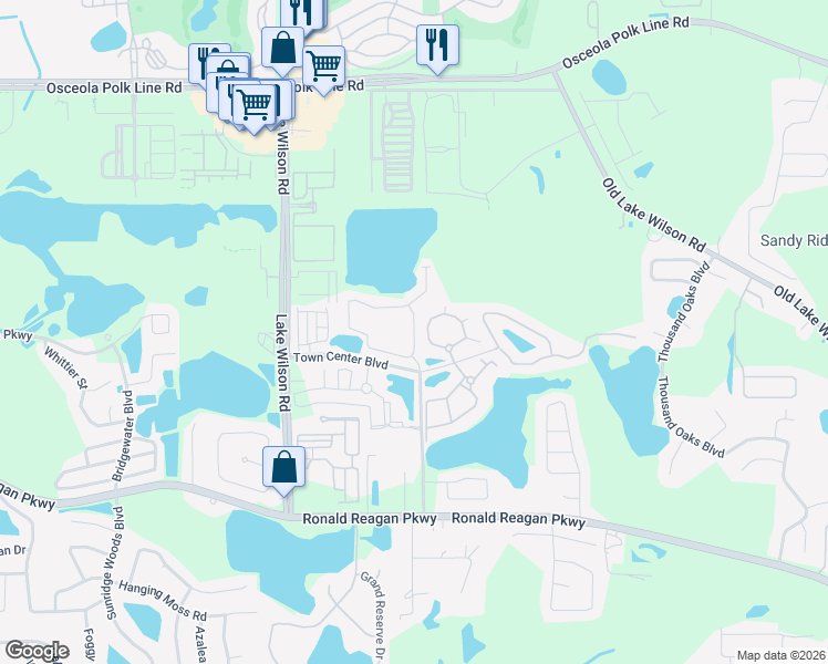 map of restaurants, bars, coffee shops, grocery stores, and more near Highcrest Road in Davenport