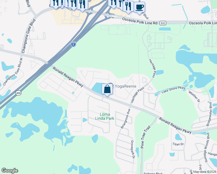 map of restaurants, bars, coffee shops, grocery stores, and more near 145 Oxford Road in Davenport