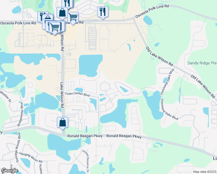 map of restaurants, bars, coffee shops, grocery stores, and more near 311 Terrace Ridge Circle in Davenport
