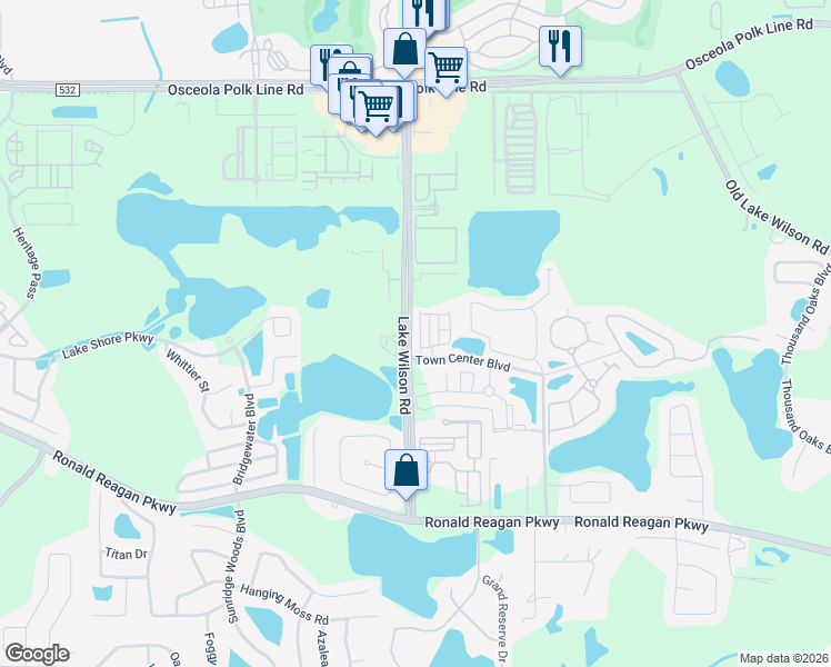 map of restaurants, bars, coffee shops, grocery stores, and more near in Loughman