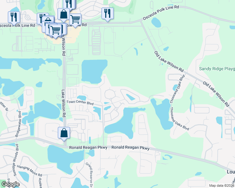 map of restaurants, bars, coffee shops, grocery stores, and more near 101 Terrace Ridge Circle in Davenport