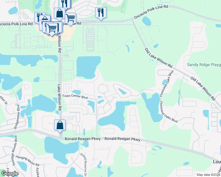 map of restaurants, bars, coffee shops, grocery stores, and more near 101 Terrace Ridge Circle in Davenport