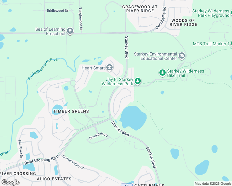 map of restaurants, bars, coffee shops, grocery stores, and more near 6335 Clark Lake Drive in New Port Richey