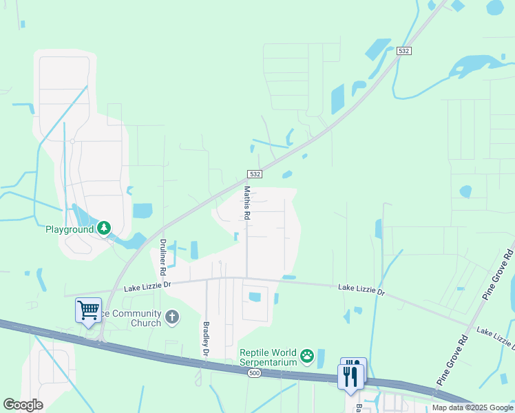 map of restaurants, bars, coffee shops, grocery stores, and more near 1855 Mathis Road in Saint Cloud