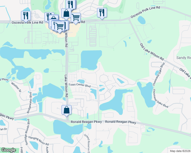 map of restaurants, bars, coffee shops, grocery stores, and more near 149 Arbor Lakes Drive in Davenport