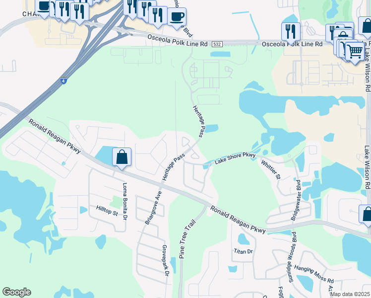 map of restaurants, bars, coffee shops, grocery stores, and more near 171 Madison Circle in Davenport
