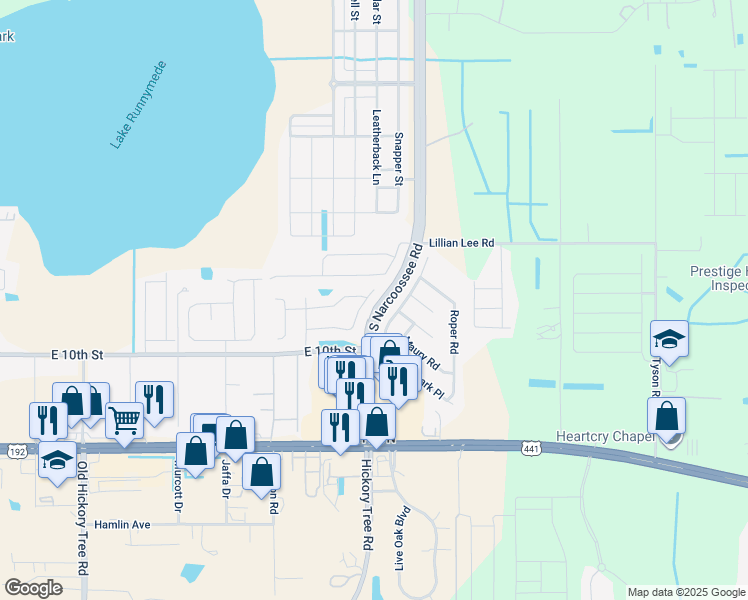 map of restaurants, bars, coffee shops, grocery stores, and more near 1828 Ashton Park Place in St. Cloud