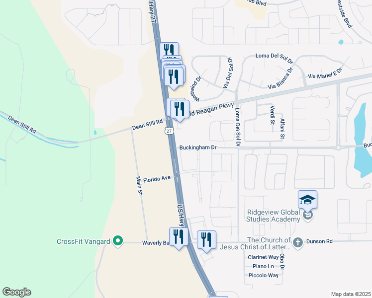map of restaurants, bars, coffee shops, grocery stores, and more near in Davenport