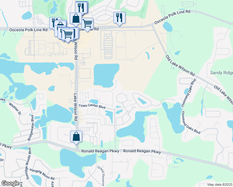 map of restaurants, bars, coffee shops, grocery stores, and more near 601 Terrace Ridge Circle in Davenport