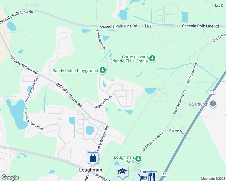map of restaurants, bars, coffee shops, grocery stores, and more near 194 Blue Jay Way in Davenport