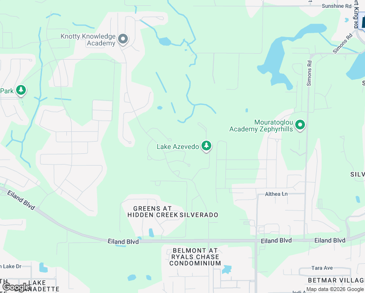 map of restaurants, bars, coffee shops, grocery stores, and more near 36101 Shady Bluff Loop in Zephyrhills