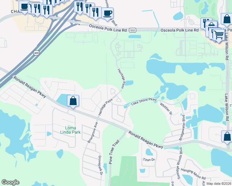 map of restaurants, bars, coffee shops, grocery stores, and more near 234 Monroe Circle in Davenport