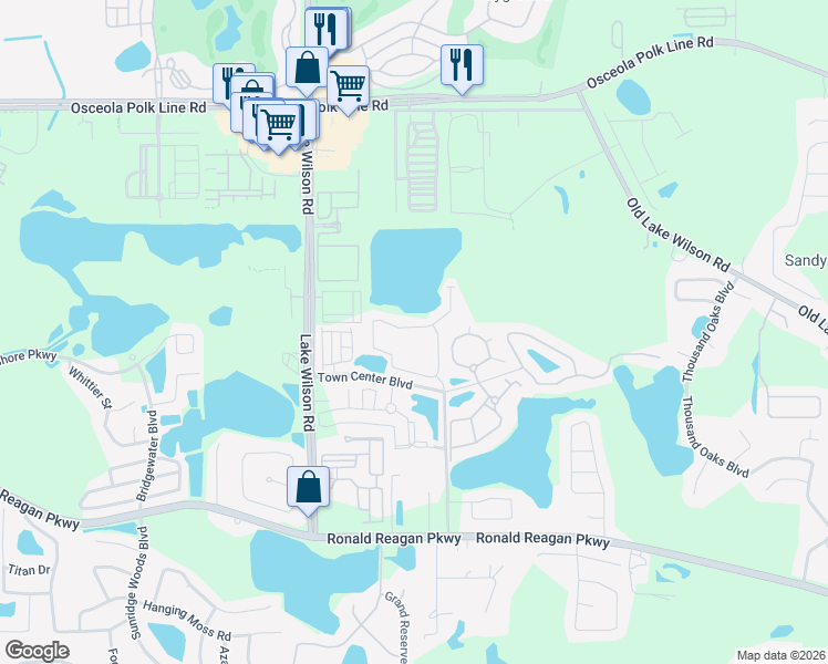 map of restaurants, bars, coffee shops, grocery stores, and more near 371 Arbor Lakes Drive in Davenport