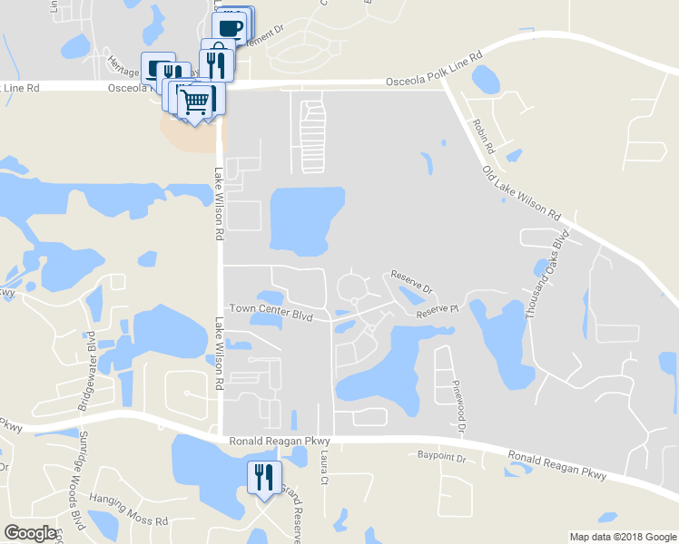 map of restaurants, bars, coffee shops, grocery stores, and more near 603 Terrace Ridge Circle in Davenport