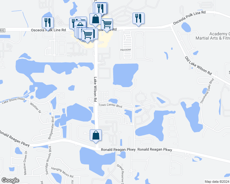 map of restaurants, bars, coffee shops, grocery stores, and more near 257 Arbor Lakes Drive in Davenport