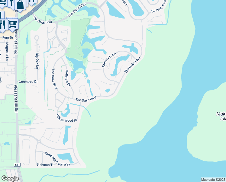 map of restaurants, bars, coffee shops, grocery stores, and more near 1988 The Oaks Boulevard in Kissimmee