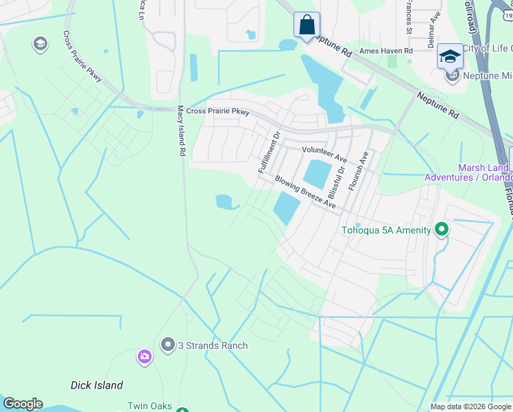 map of restaurants, bars, coffee shops, grocery stores, and more near 2432 Good Will Alley in Kissimmee