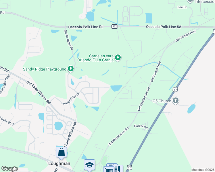 map of restaurants, bars, coffee shops, grocery stores, and more near 2245 Royal Ridge Drive in Davenport