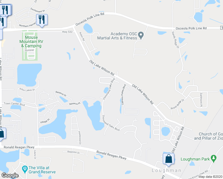 map of restaurants, bars, coffee shops, grocery stores, and more near 1334 Thousand Oaks Boulevard in Davenport