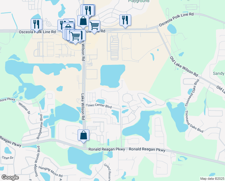 map of restaurants, bars, coffee shops, grocery stores, and more near 368 Arbor Lakes Drive in Davenport