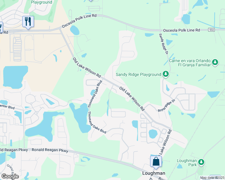 map of restaurants, bars, coffee shops, grocery stores, and more near 101 Cypress Pointe Court in Davenport