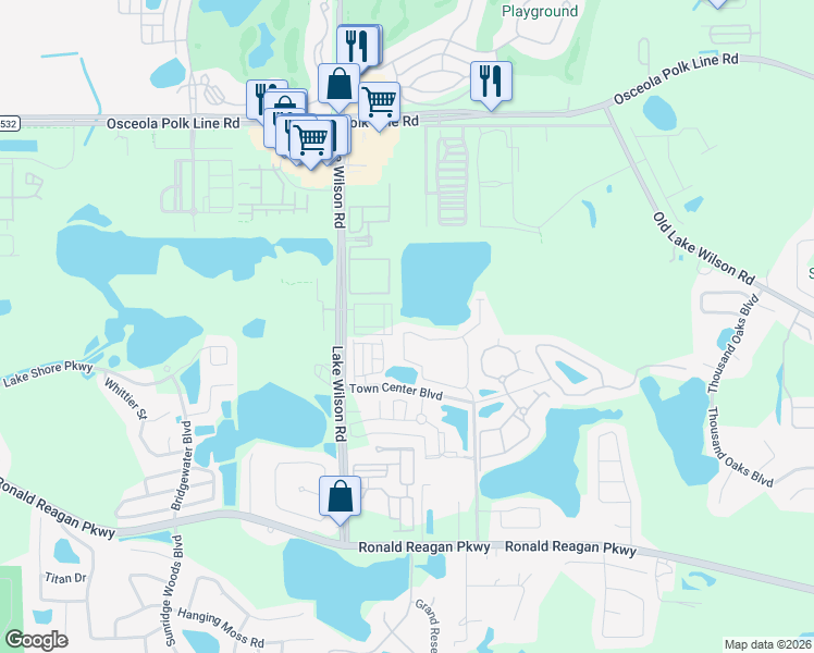 map of restaurants, bars, coffee shops, grocery stores, and more near 292 Arbor Lakes Drive in Davenport