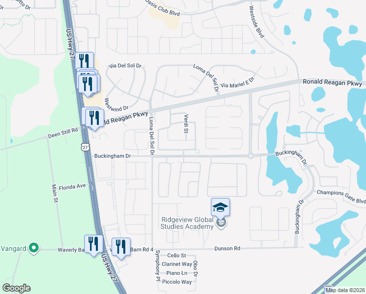 map of restaurants, bars, coffee shops, grocery stores, and more near 662 Rosselli Boulevard in Davenport