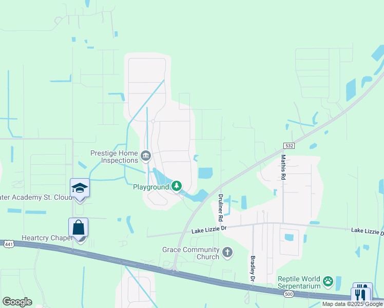 map of restaurants, bars, coffee shops, grocery stores, and more near 5420 Avebury Lane in St. Cloud