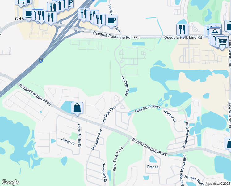 map of restaurants, bars, coffee shops, grocery stores, and more near 234 Monroe Circle in Davenport