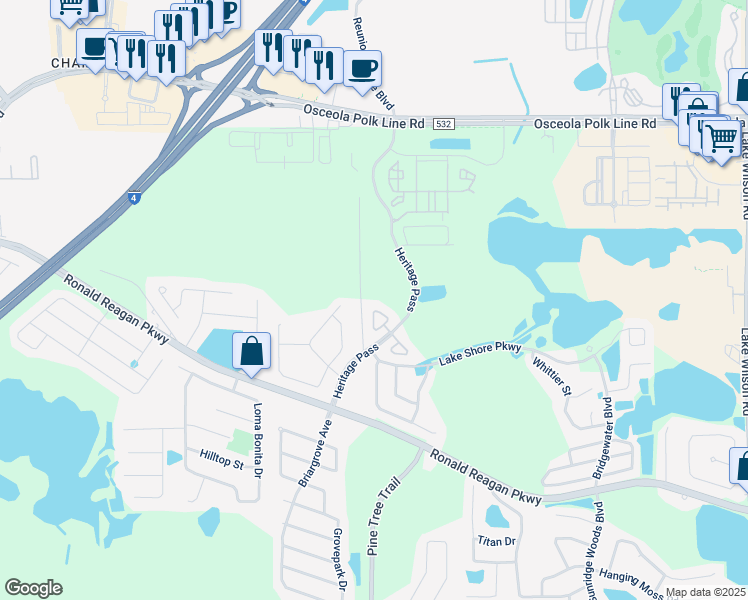map of restaurants, bars, coffee shops, grocery stores, and more near 234 Monroe Circle in Davenport