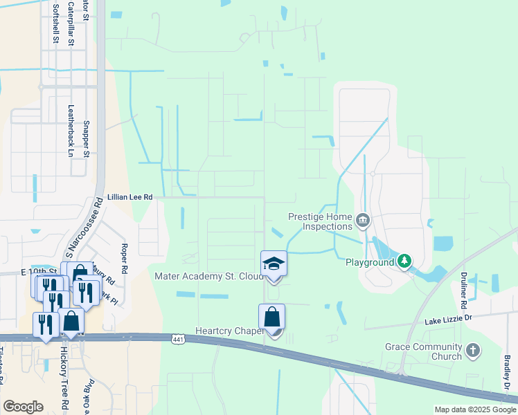 map of restaurants, bars, coffee shops, grocery stores, and more near 1803 Bluepoint Street in St. Cloud