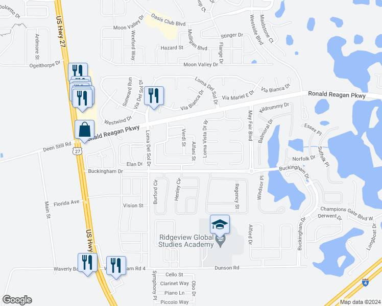 map of restaurants, bars, coffee shops, grocery stores, and more near 326 Alfani Street in Davenport