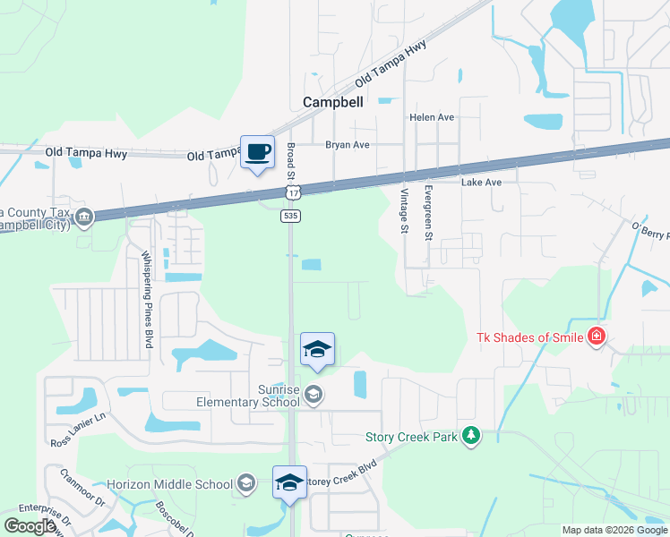 map of restaurants, bars, coffee shops, grocery stores, and more near 4441 Anderson Road in Kissimmee