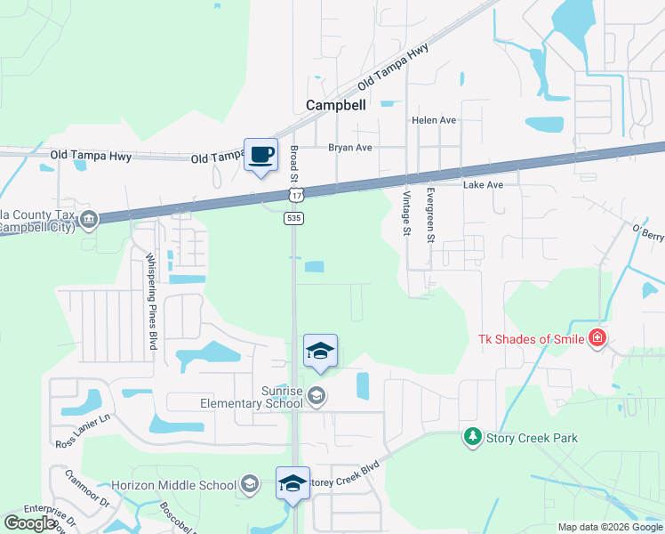 map of restaurants, bars, coffee shops, grocery stores, and more near 4441 Anderson Road in Kissimmee