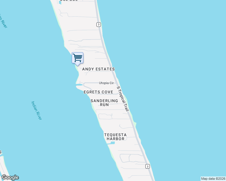 map of restaurants, bars, coffee shops, grocery stores, and more near 115 Utopia Circle in Merritt Island