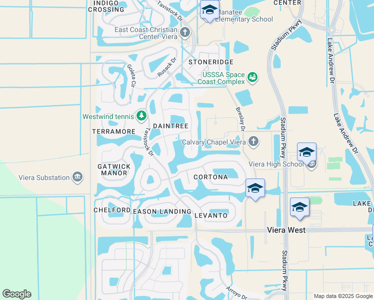 map of restaurants, bars, coffee shops, grocery stores, and more near 5725 Trieda Drive in Melbourne