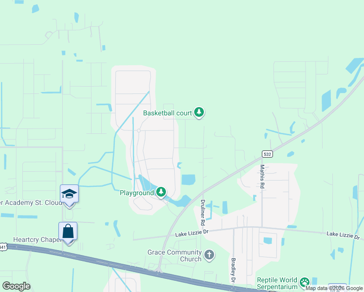 map of restaurants, bars, coffee shops, grocery stores, and more near 1770 Druliner Road in St. Cloud