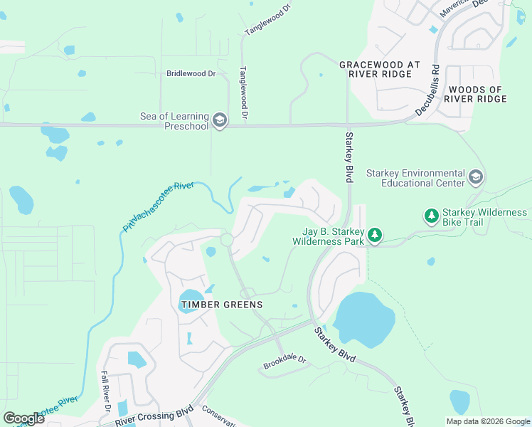 map of restaurants, bars, coffee shops, grocery stores, and more near 6552 Pine Walk Drive in New Port Richey