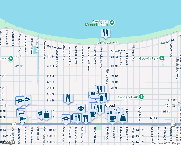 map of restaurants, bars, coffee shops, grocery stores, and more near 426 Massachusetts Avenue in St. Cloud