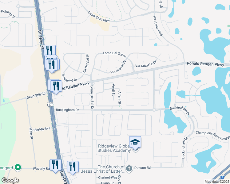 map of restaurants, bars, coffee shops, grocery stores, and more near 328 Verdi Street in Davenport