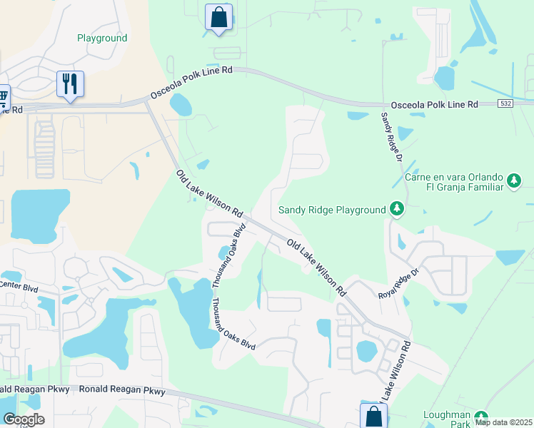 map of restaurants, bars, coffee shops, grocery stores, and more near 392 Tanglewood Drive in Davenport