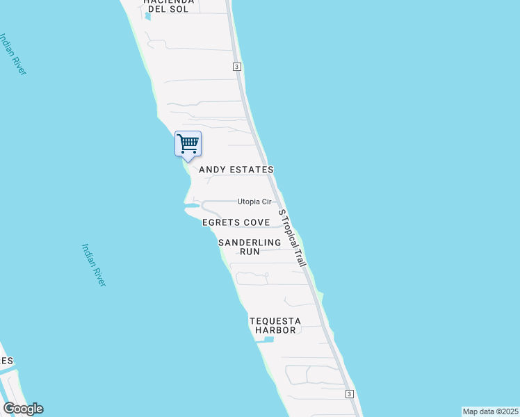 map of restaurants, bars, coffee shops, grocery stores, and more near 115 Utopia Circle in Merritt Island