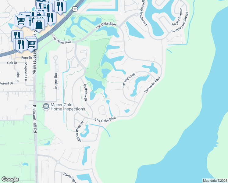 map of restaurants, bars, coffee shops, grocery stores, and more near 1965 Fairway Loop in Kissimmee