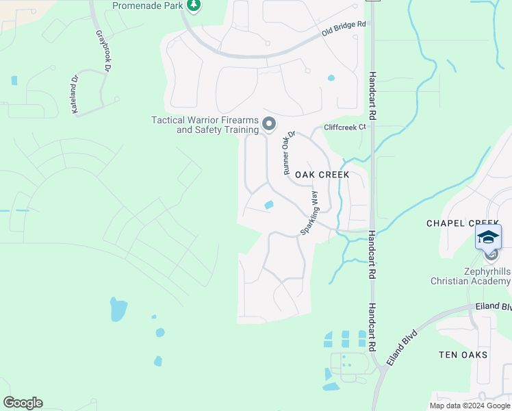 map of restaurants, bars, coffee shops, grocery stores, and more near 34023 Pickford Court in Wesley Chapel