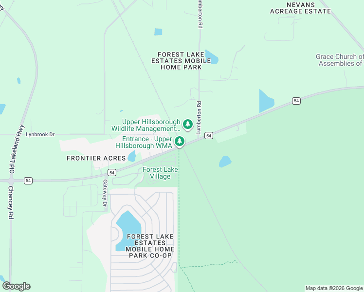 map of restaurants, bars, coffee shops, grocery stores, and more near County Road 54 in Pasco County