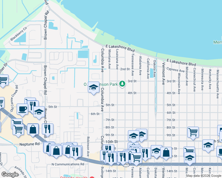 map of restaurants, bars, coffee shops, grocery stores, and more near 331 Montana Avenue in Saint Cloud