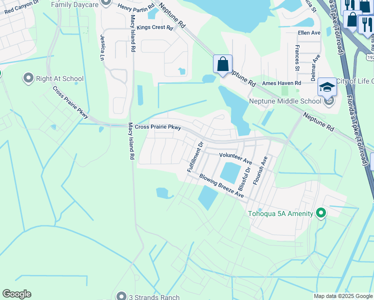 map of restaurants, bars, coffee shops, grocery stores, and more near 1875 Good Neighbor Loop in Kissimmee